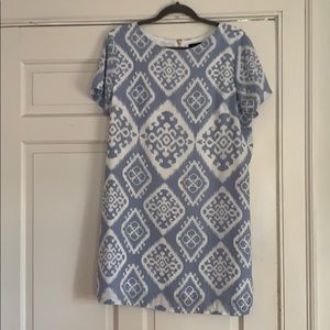Pattern short sleeve shift dress